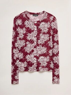 Women’s JCrew Floral Knit Top Shirt New NWT